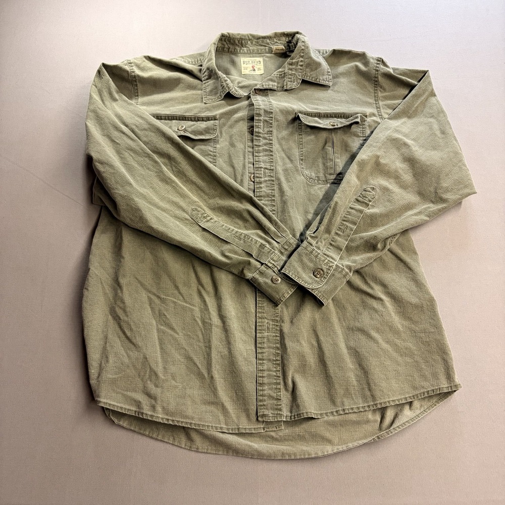 RedHead Brand Co Mens XL Olive Green Ripstop Shirt Long Sleeve Hunting Hiking